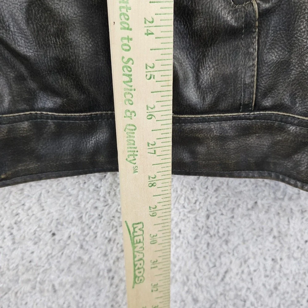 Vintage Arizona Jeans Co Faux Leather Racer Cafe Jacket Size 2XL Moto Quilted